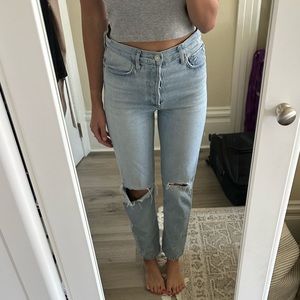Agolde jeans, distressed, light wash size 26
